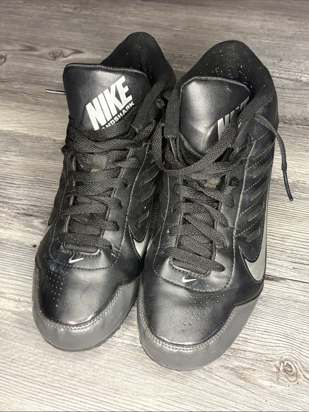 Nike Landshark football cleats Black-Gray Swoosh